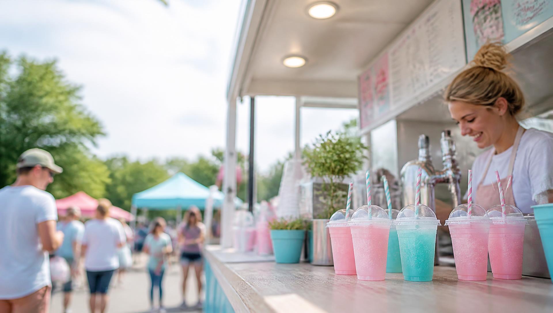 Drink stand serving sodas at an outdoor event